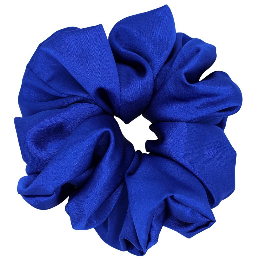 XX Large Scrunchie, Royal Blue Satin Hair Scrunchie